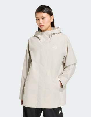 Adidas Femme Gris Veste Imperméable Essentials - Image 2