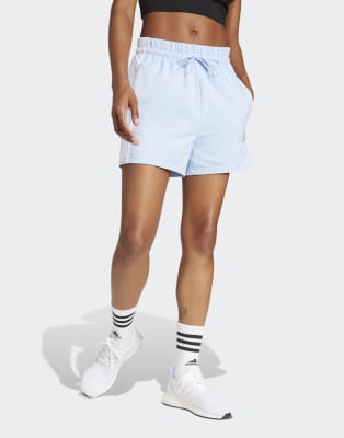 Essentials - Short en coton à 3 bandes - Bleu éclat et blanc S