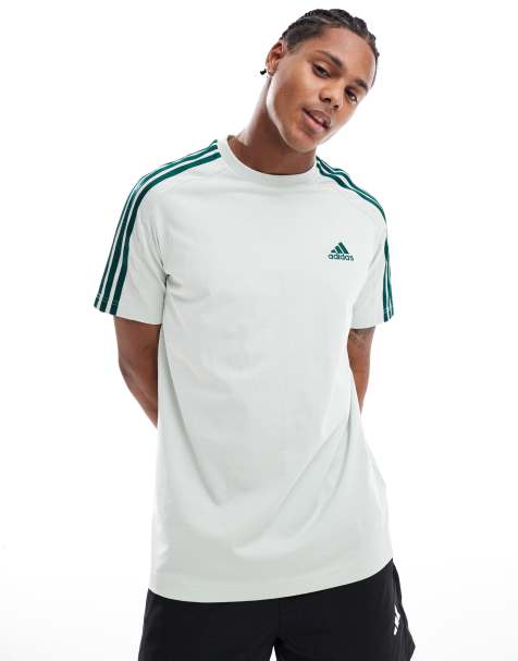 adidas Performance - Essentials single jersey - T-shirt met 3-Stripes in groen - view 1