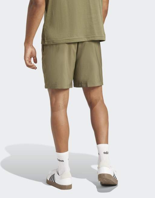 adidas Performance Essentials small logo Chelsea shorts in olive strata and black, 2 of 4