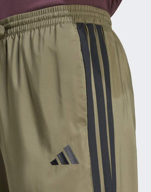 adidas performance - Essentials - Stanford broek met 3-Stripes en open zoom in olive strata / zwart, 4 van 4
