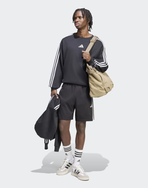 adidas performance - Essentials - Sweatshirt van badstof met 3-Stripes in zwart/wit, 4 van 4