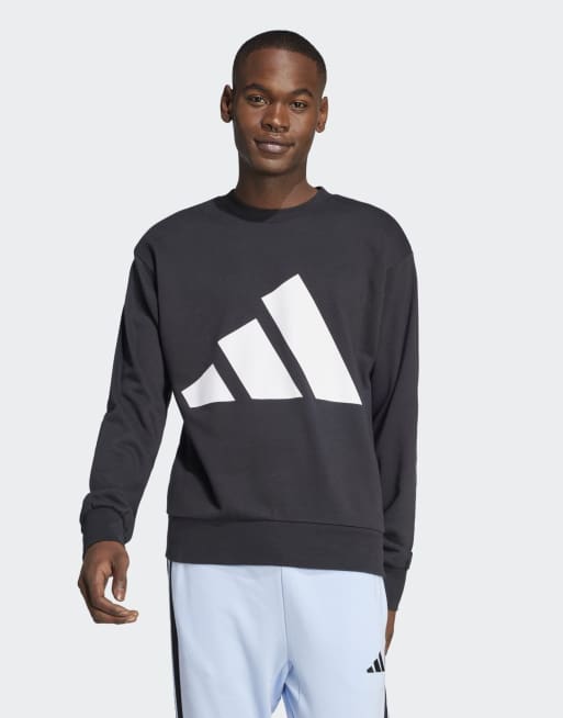 adidas performance - Essentials - Sweatshirt van French terry met groot logo in zwart / wit