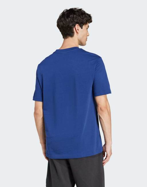 adidas performance – Essentials – T-Shirt aus Single-Jersey in Dunkelblau / Weiß mit kleinem Logo, 2 von 4