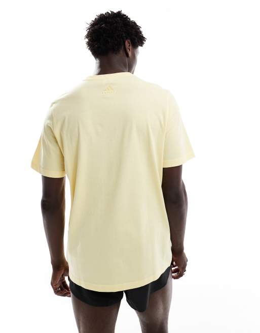 adidas Performance – Essentials – T-Shirt aus Single-Jersey in Gelb mit linearer Logostickerei, 2 von 4