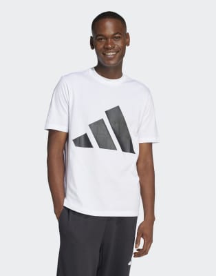Adidas Uomo Bianco T-Shirt Essentials Big Logo - Immagine 2