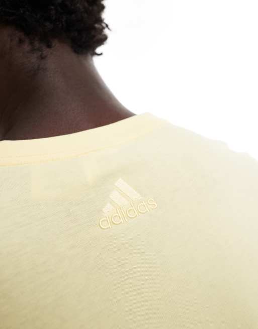 adidas Performance - Essentials - T-shirt en jersey avec logo linéaire brodé - Jaune, 4 de 4