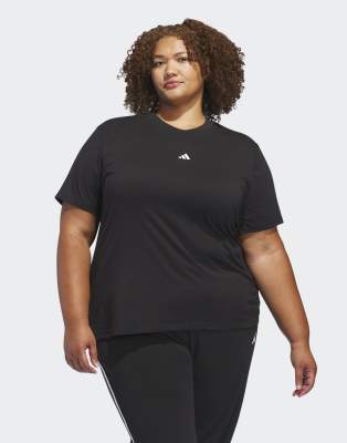 adidas Performance - Essentials - T-Shirt in Schwarz / Weiß mit kleinem Logo