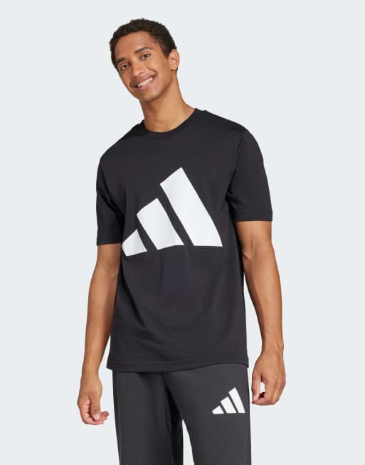 adidas performance - Essentials - T-shirt met groot logo in zwart en wit
