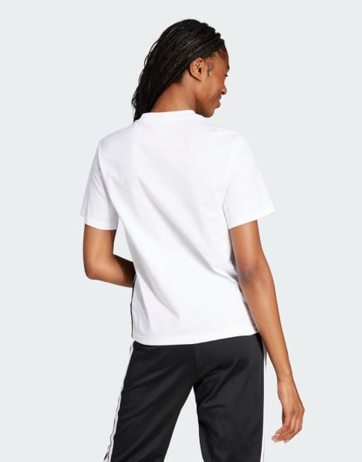 adidas performance - Essentials - T-shirt van katoen met 3-Stripes in wit / zwart, 2 van 4