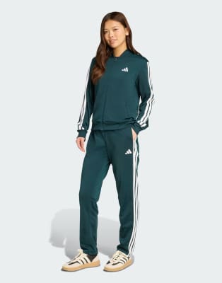 adidas Performance - Essentials - Trainingsanzug in Aurora Ivy mit den 3 Streifen-Grün