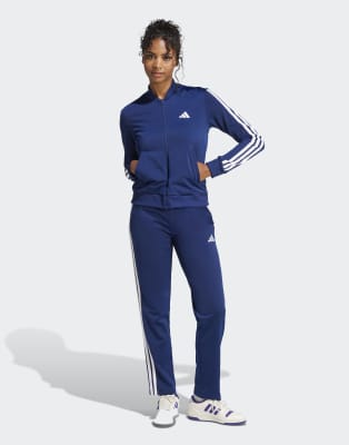 adidas performance - Essentials - Trainingsanzug in Dunkelblau mit den drei Streifen