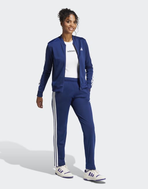 adidas performance – Essentials – Trainingsanzug in Dunkelblau mit den drei Streifen, 2 von 4