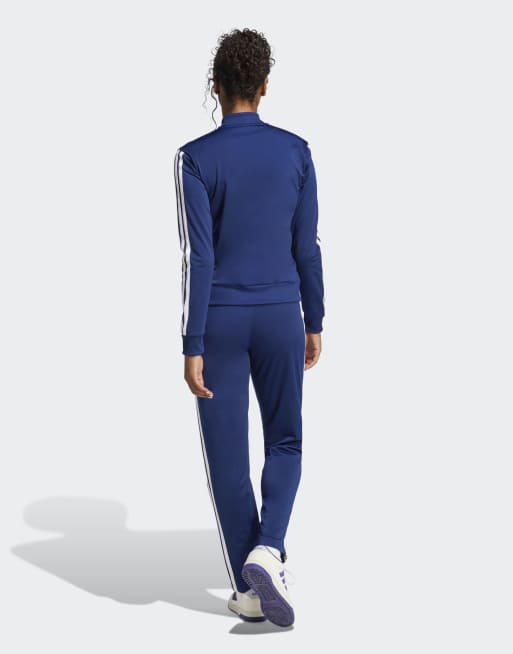 adidas performance – Essentials – Trainingsanzug in Dunkelblau mit den drei Streifen, 3 von 4