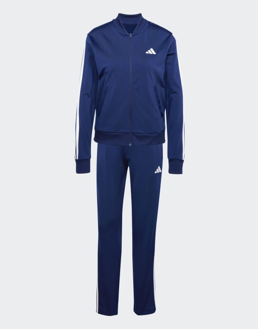 adidas performance – Essentials – Trainingsanzug in Dunkelblau mit den drei Streifen, 4 von 4