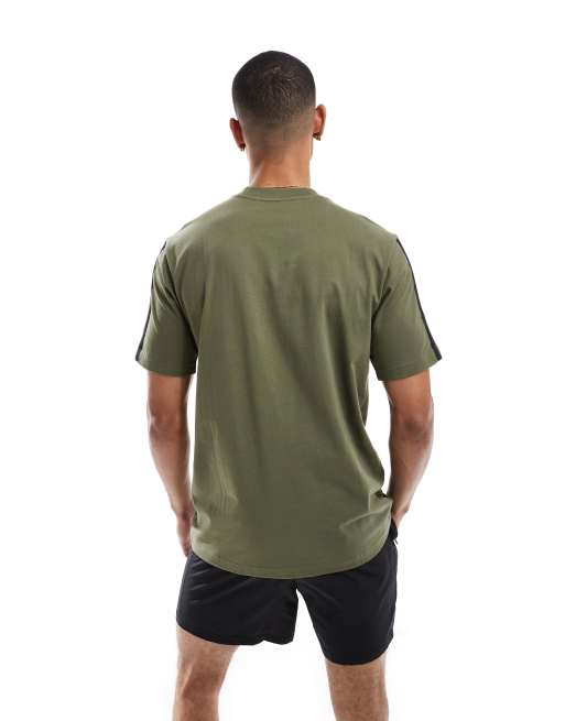adidas Performance – Essentials – Zielona dżersejowa koszulka z 3 paskami, 4 z 4