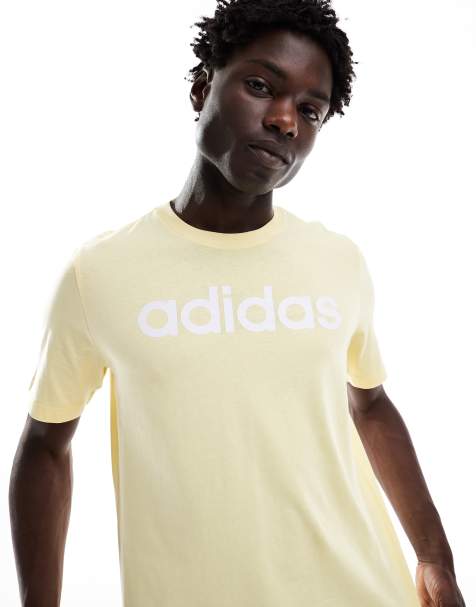 adidas performance – Essentials – Żółty T-shirt z pojedynczego dżerseju z haftowanym logo - view 1