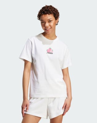 adidas Performance - Farmers Market - T-Shirt in Weiß mit Erdbeergrafik