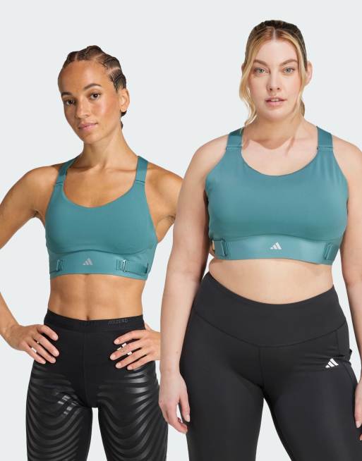 adidas Performance - Fastimpact Luxe Run - Brassière à maintien renforcé - Sarcelle délavé