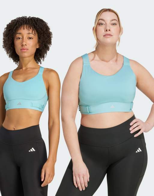 adidas Performance - Fastimpact Luxe Run - Reggiseno color menta a supporto elevato