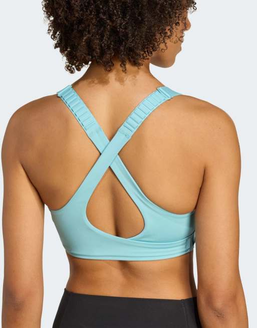 adidas Performance – Fastimpact Luxe Run – Sport-BH in Mintgrün