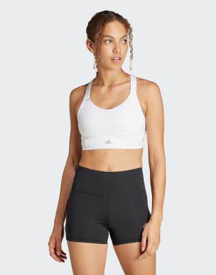 adidas Performance - Fastimpact Luxe Run - Sport-BH in Weiß mit hoher Stützfunktion