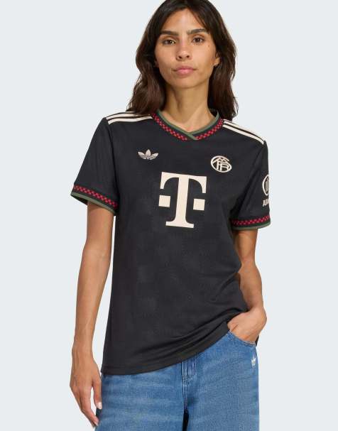 adidas performance Fc bayern 2025/2026 third jersey in black / halo ivory