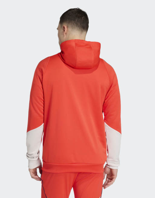 adidas Performance – Fc Bayern 25/26 – Czerwona bluza z kapturem, 3 z 4