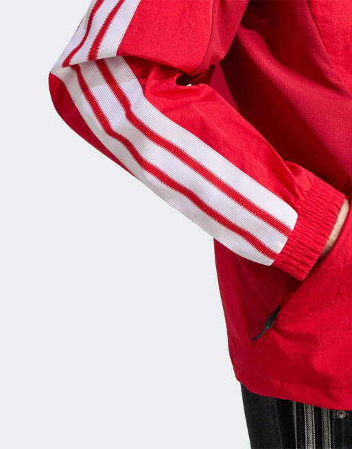 adidas performance Fc bayern muenchen home anthem jacket in better scarlet / team victory, 4 of 4