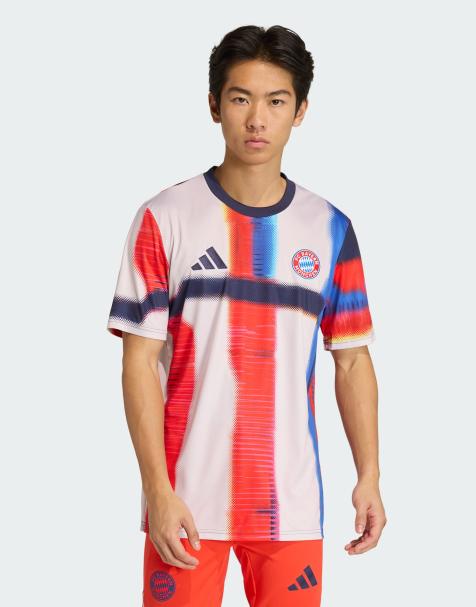 adidas performance Fc bayern ss26 pre-match jersey in blue and red - view 1