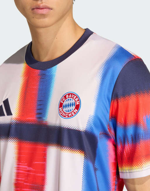 adidas performance FC Bayern SS26 pre-match jersey in blue and red, 2 of 4