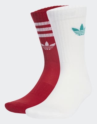 adidas Performance - FC Liverpool - 2 Paar Socken in Weiß / Erdbeerrot / Sea