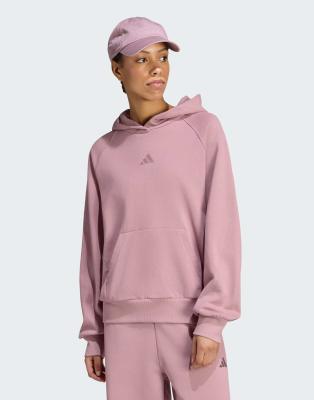 Adidas Donna Violet Felpa Con Cappuccio Da Small Logo - Immagine 2