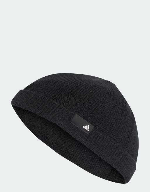 adidas Performance – Fischer-Mütze in Schwarz / Weiß