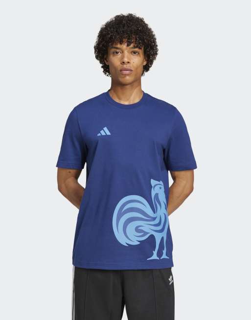 adidas performance – France – Ciemnoniebieska koszulka z grafiką