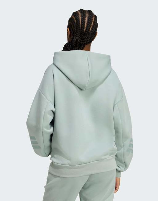 adidas Performance Future icons 3-stripes hoodie in wonder sage, 4 of 4