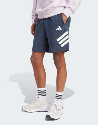 adidas performance Future icons 3-stripes shorts in aurora ink-Navy