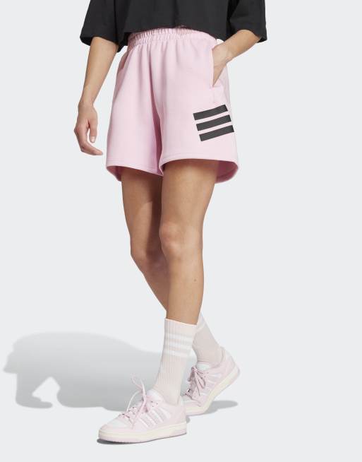 adidas performance Future icons 3-stripes shorts in true pink