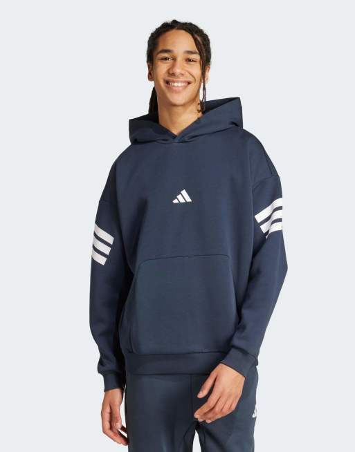 adidas performance - Future Icons - Felpa con cappuccio color inchiostro aurora con 3 strisce