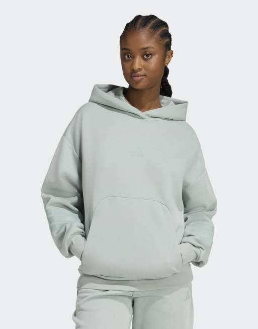 adidas Performance - Future Icons - Felpa con cappuccio color salvia con 3 strisce