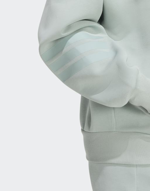 adidas Performance - Future Icons - Felpa con cappuccio color salvia con 3 strisce, 2 di 4