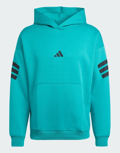 Adidas Sportswear Felpa Adidas Azzurra Con Strisce Bianche Adidas
