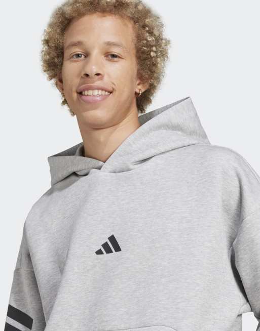 adidas Performance - Future Icons - Gråmeleret hættetrøje med 3 striber, 3 af 4