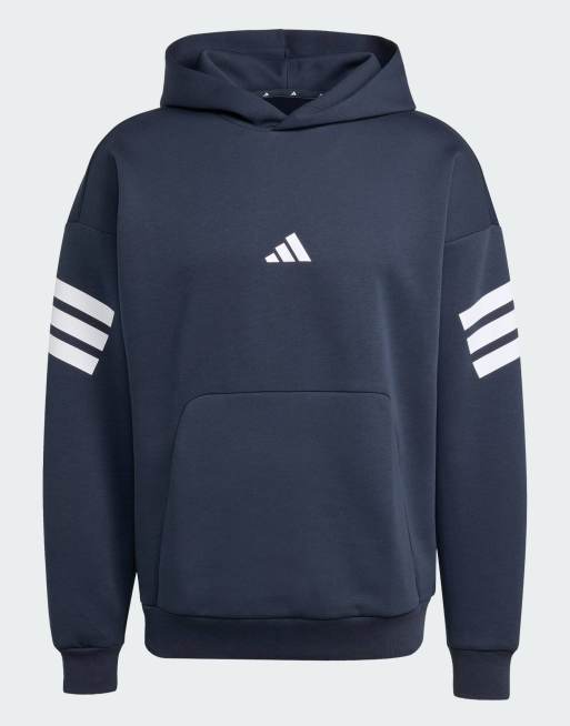 adidas Performance – Future Icons – Granatowa bluza z kapturem i 3 paskami, 3 z 5