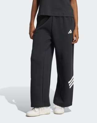 adidas performance - Future Icons - Hose in Schwarz mit offenem Saum und den drei Streifen