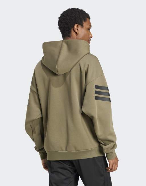 adidas Performance - Future Icons - Olivengrøn hættetrøje med 3 striber, 2 af 4