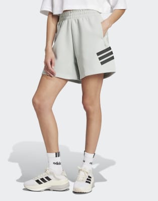 adidas Performance - Future Icons - Shorts in Wonder Silver mit 3-Streifen-Design-Grau