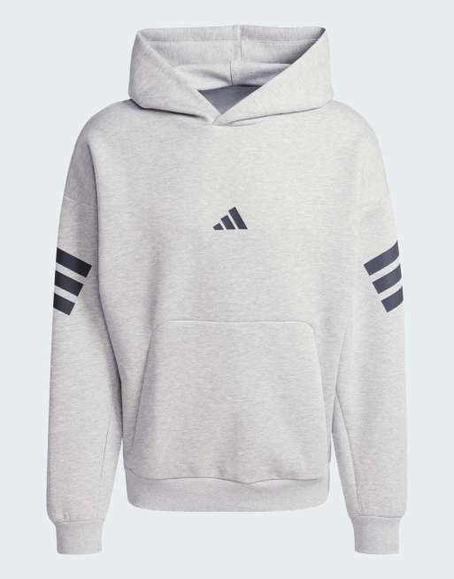 adidas performance - Future icons - Sweat à capuche à 3 bandes - Gris chiné moyen, 2 de 4
