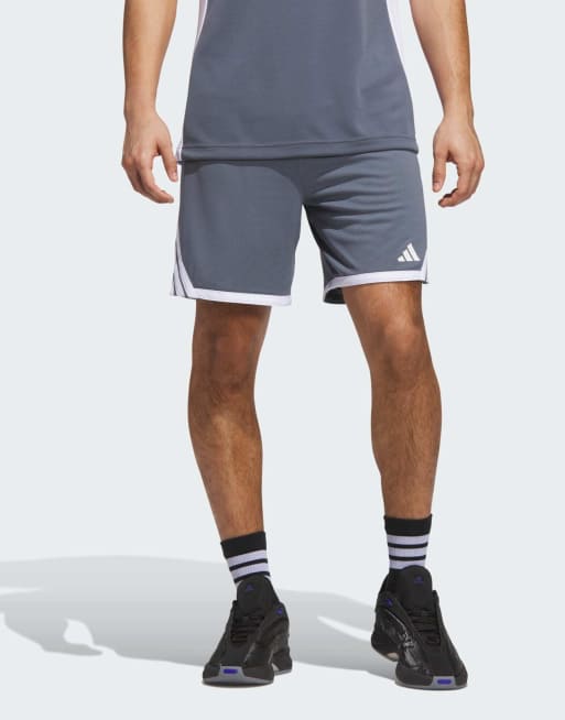 adidas Performance - G Speed Aeroready - Pantaloncini da basket double-face color grigio four/bianco da 3 g