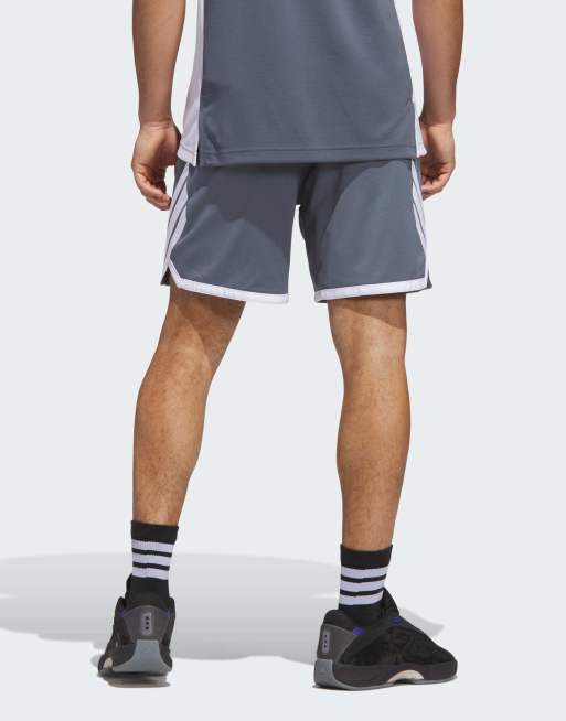 adidas Performance - G Speed Aeroready - Pantaloncini da basket double-face color grigio four/bianco da 3 g, 2 di 5
